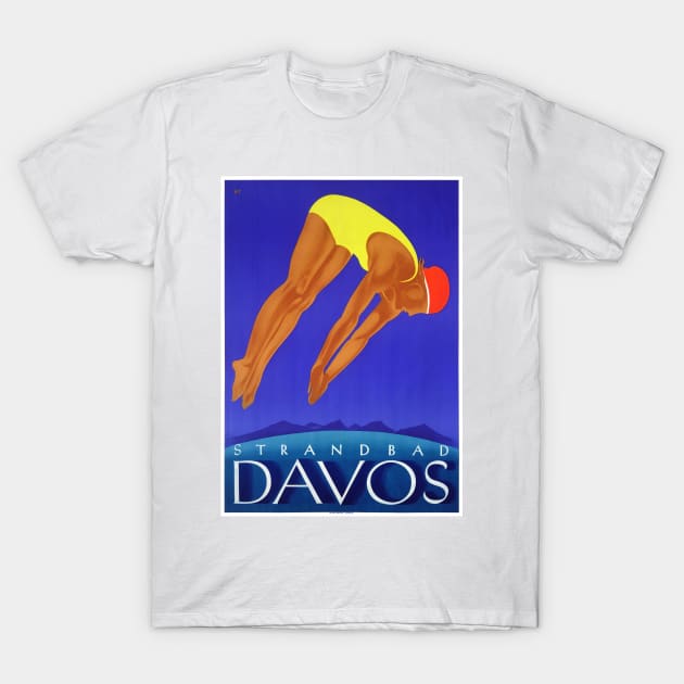 Vintage Travel Poster Switzerland Davos T-Shirt by vintagetreasure